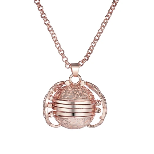 Rose Gold Волшебное расширение 5 фото медальон ожерелье Серебряный шар крылья ангела кулон сувениры - Окраска металла: Rose Gold