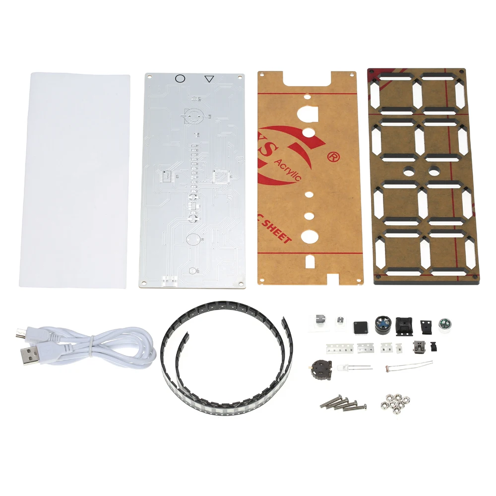DS3231 DIY 4 значный цифровой светодиодный Будильник набор часов с радужными цветами