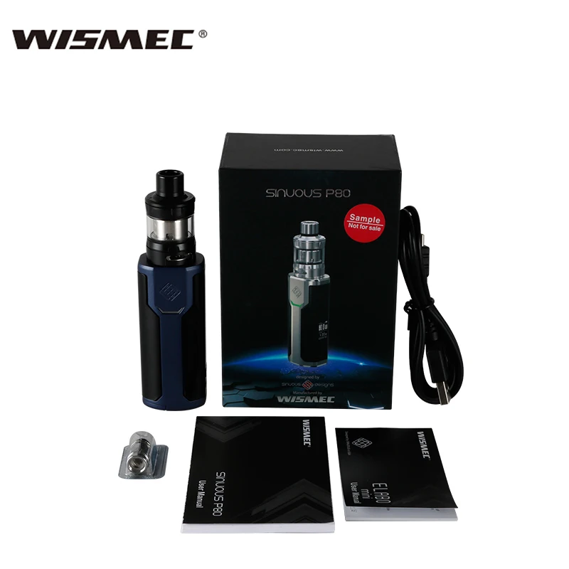 Новейший оригинальный Wismec Sinuous P80 с мини комплектом Elabo 80 Вт бокс мод 2 мл