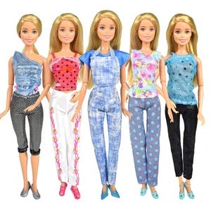 5 шт.лот модная красивая повседневная одежда смешанный стиль кукольная одежда набор аксессуаров принадлежности оборудование для 12-дюймовой куклы игрушка для девочки