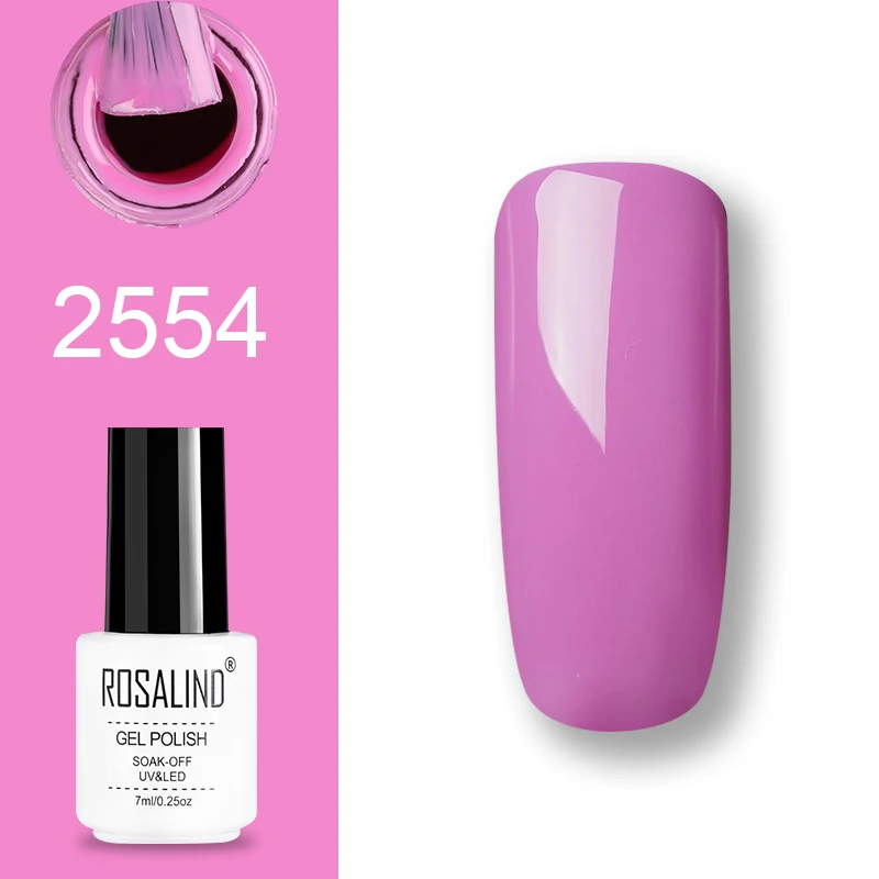 2554 ROSALIND набор гель-лаков UV Vernis полуперманентный праймер верхнее покрытие 7 мл полигель-лак для маникюра - Цвет: 2554