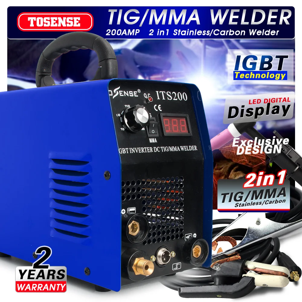 ITS200 IGBT TIG/MMA/ARC/STICK сварочный аппарат 2в1 сварочный аппарат из нержавеющей стали 110/220 В