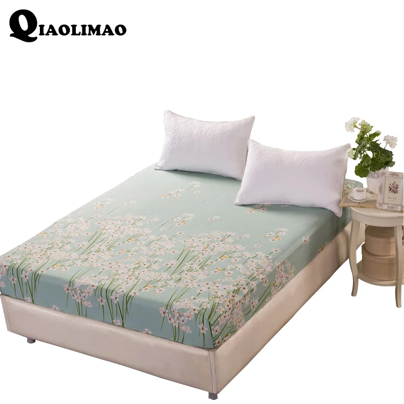 Постельное белье из 100% хлопка с эластичным синим цветочным принтом|bed sheets with