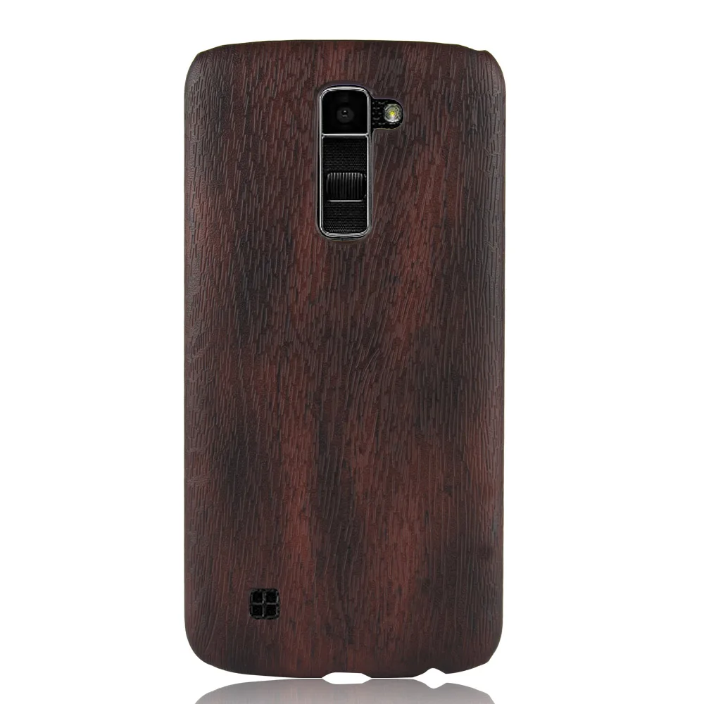 For LG K10 M2 K420N K430 K430ds Case Hard PC+PU Leather Retro wood grain Phone G10 Cover Luxury Wood for |