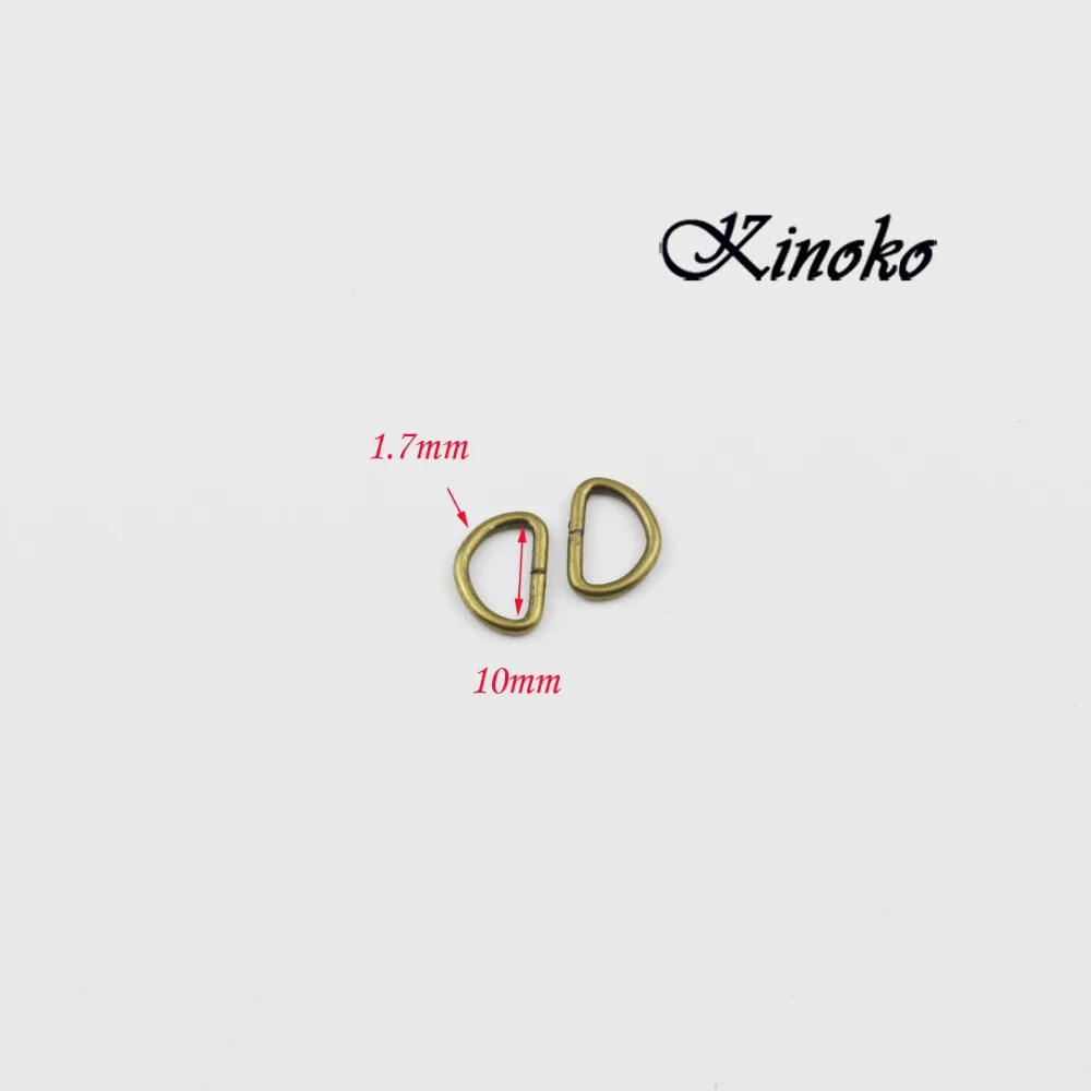 1000 шт. 3/8 дюйма (10 мм) не сварные Кольца Dee античная латунь D образное кольцо