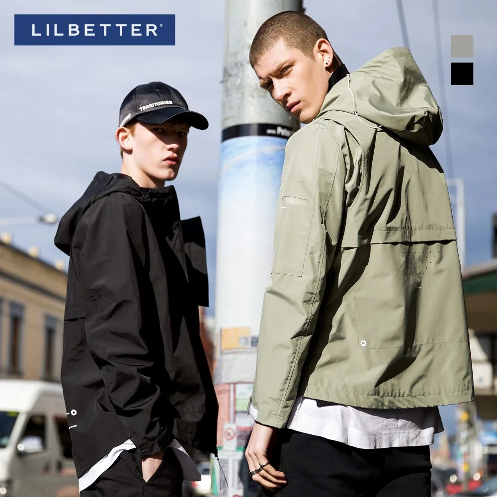 Lilbetter модные повседневные однотонные куртки с капюшоном для мужчин | Мужская