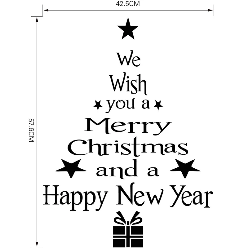 2019 Christmas Decor Window Sticker New Year Merry Glass Wall Stickers Tree For Home | Дом и сад