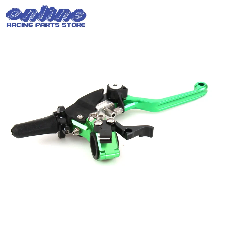 Зеленая ЧПУ Заготовка поворотный складной рычаг сцепления для Kawasaki KX65 85 125 250 500 250F