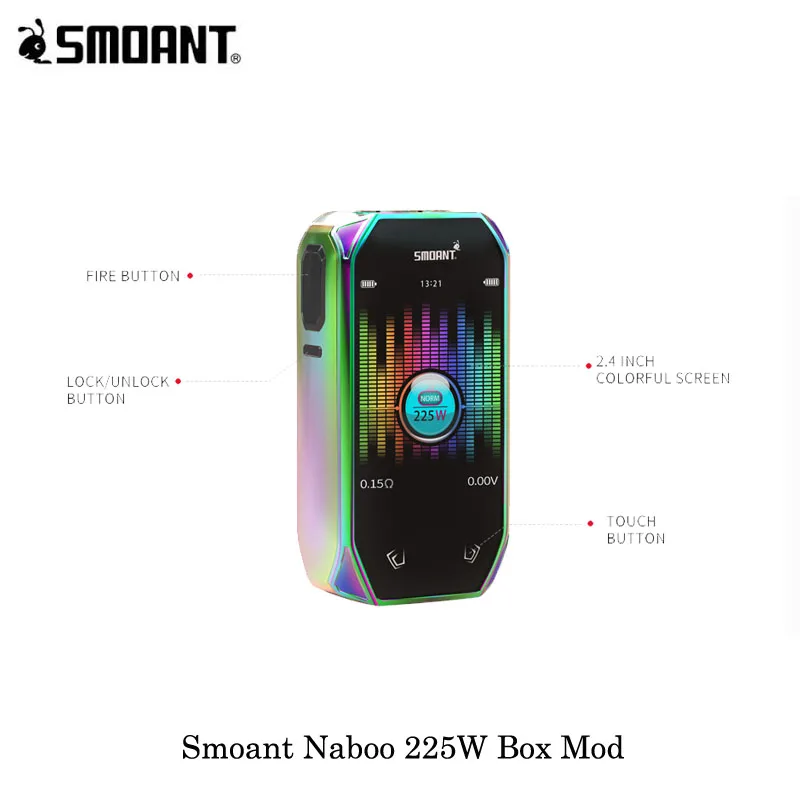 Электронная сигарета Smoant naoo 225 Вт боксмод вейп испаритель с двумя аккумуляторами