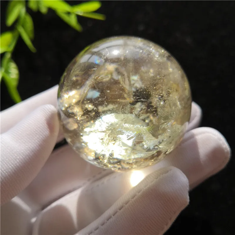 

Natural Smoky Quartz Citrine Crystal Ball Healing Stone Home Decoration Natural quartz crystal Ball 42MM