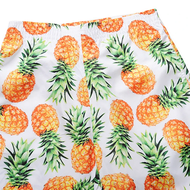 Шорты мужские пляжные быстросохнущие с 3D-принтом ананасов лето 2020 | Мужская