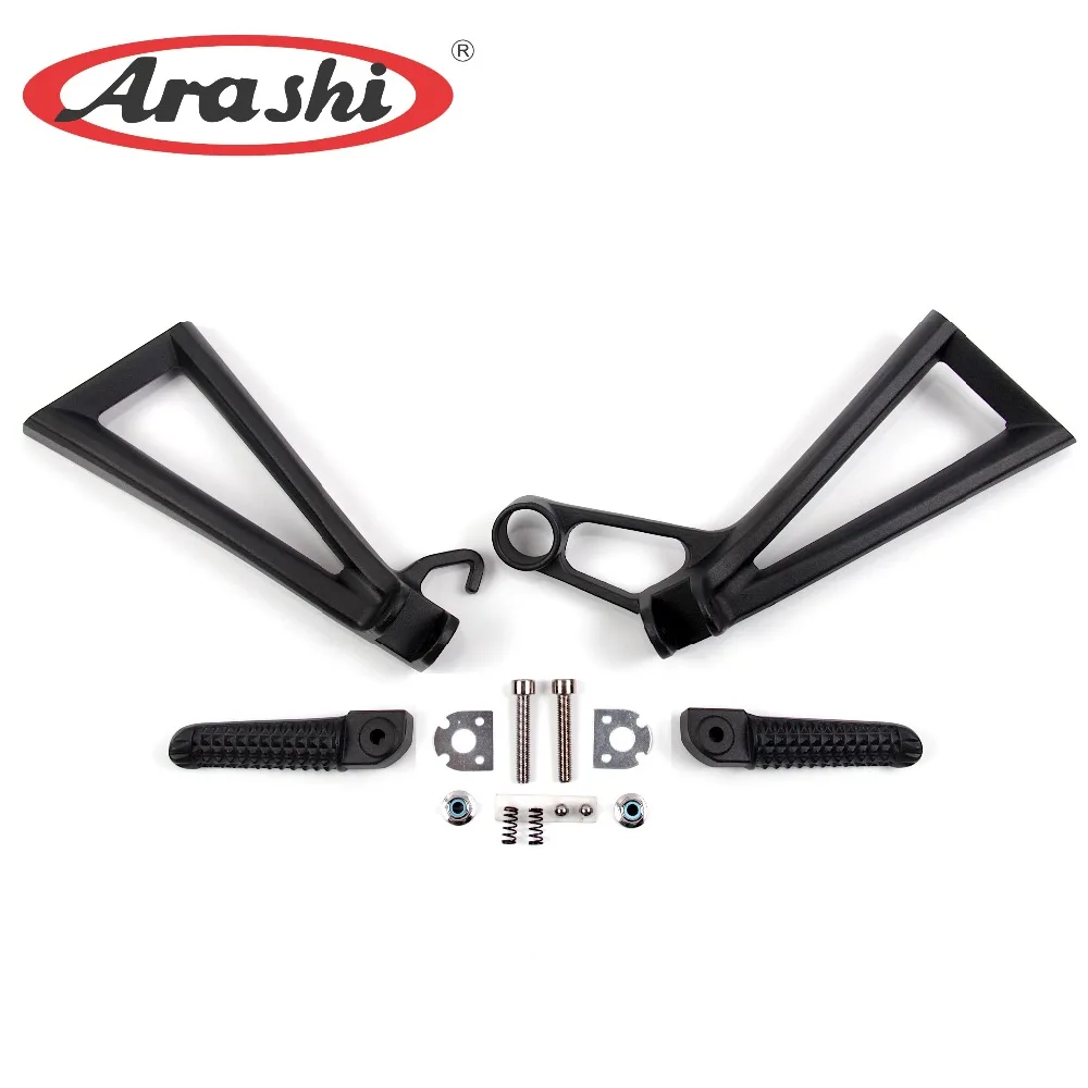 ARASHI Motorcycle Rear Foot Pegs Footrests Pedals For Yamaha YZF R6 2003 2004 2005 YZF-R6 Passenger Rest Brackets Aluminum | Автомобили и