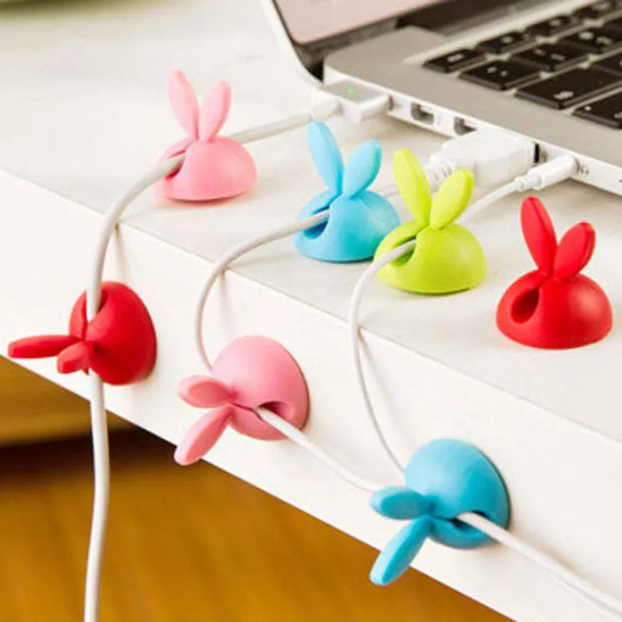 Showkoo 5pcs Round Clip Usb Wire Cable Winder Bobbin Clamp Protector Earphone Ties Organizer Cord Fixer Holder Manage | Электроника