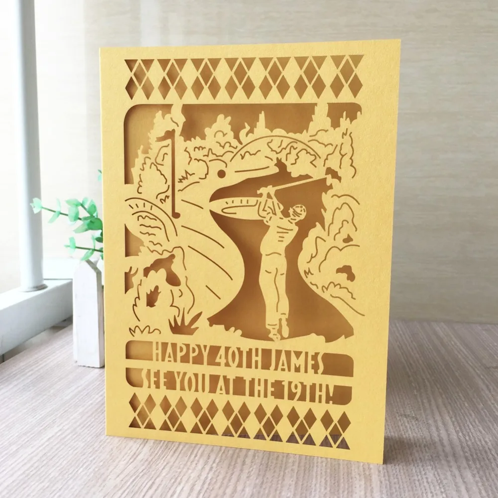 

25pcs Delicate Carved Pattern Customizable Invitation Card Event&Party Supplies Greeting Blessing Card