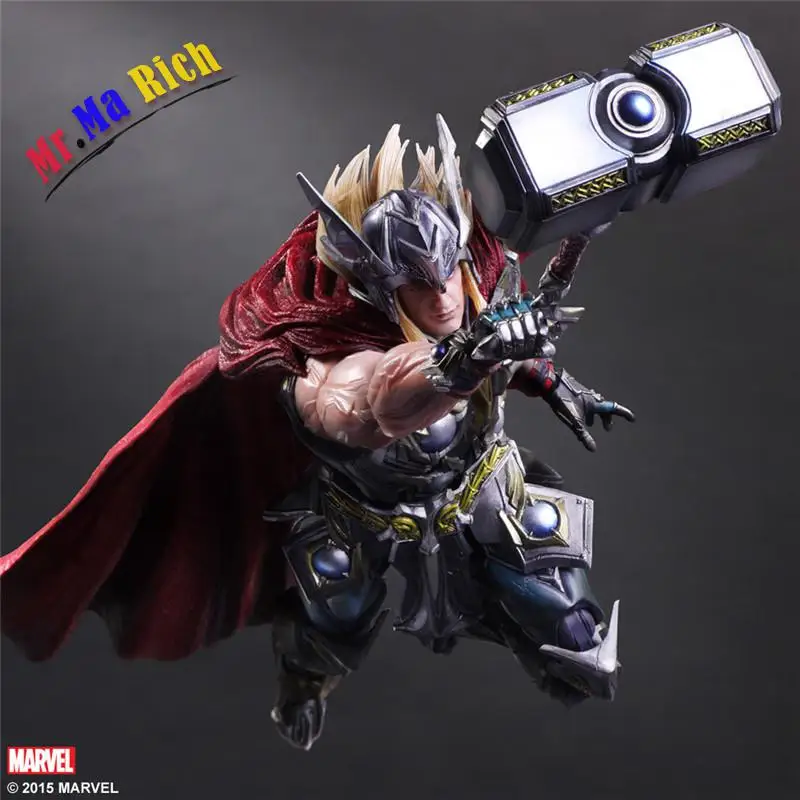 Play Arts Kai Thor Juguetes ПВХ экшн фигурка Hammer Brinquedos Коллекционная модель детские игрушки