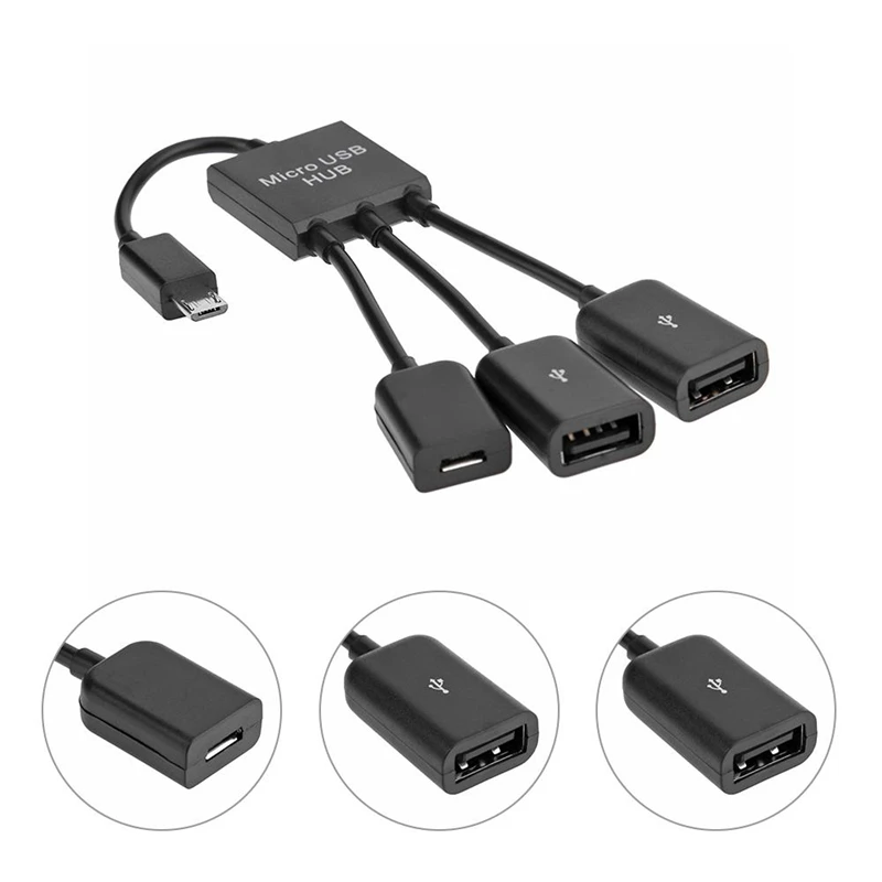 Кабель адаптер OTG 3 в 1 для зарядки Micro USB разветвитель аксессуары ноутбуков Samsung NOTE