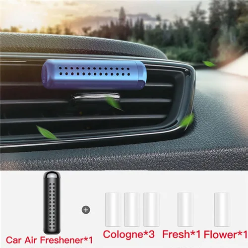 Blue 3Cologne2Other Baseus твердый автомобильный освежитель воздуха, металлический автомобильный освежитель воздуха, автомобильный диффузор, ароматерапия, зажим для вентиляции, твердый парфюм - Название цвета: Blue 3Cologne2Other
