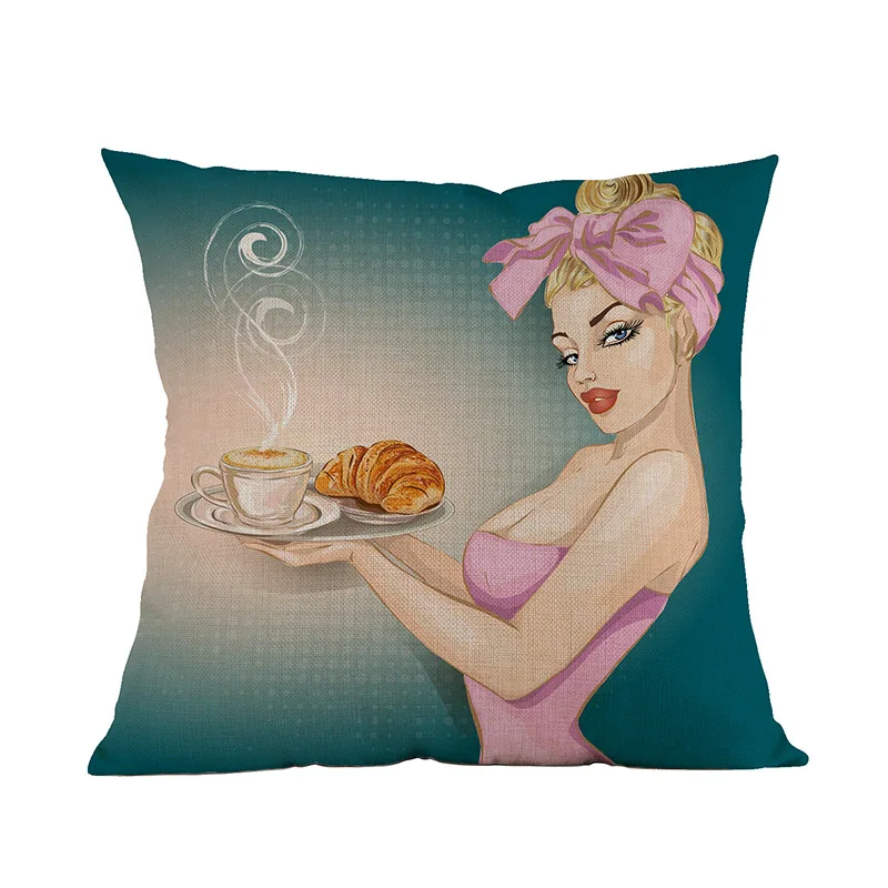 Ретро модная красота блондинка сексуальная женщина хлеб торт еда деликатесы