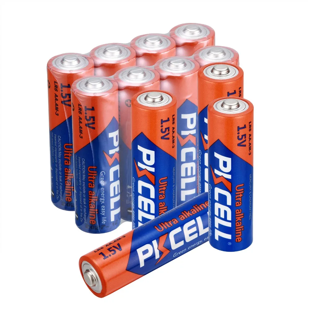 12 шт Pkcell LR6 1 5 V щелочные батареи для одиночного использования АА игрушки камеры