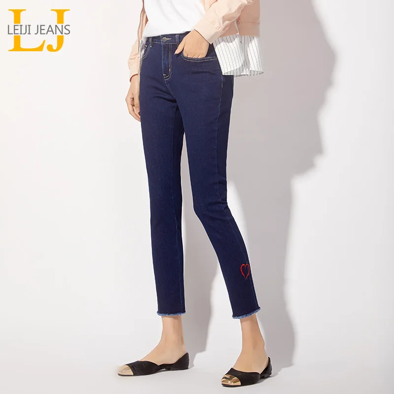 LEIJIJEANS Новое поступление весенние узкие джинсы с 9 точками на талии классические