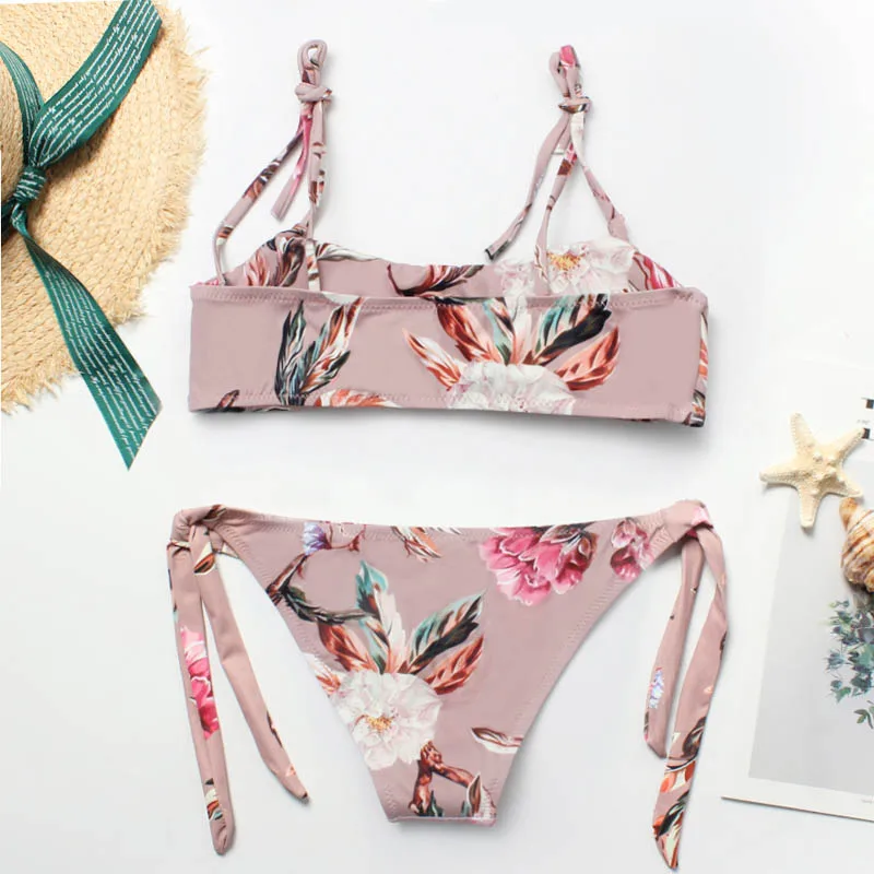 2019 Новый сексуальный ремень бикини с принтом простой купальник заниженной