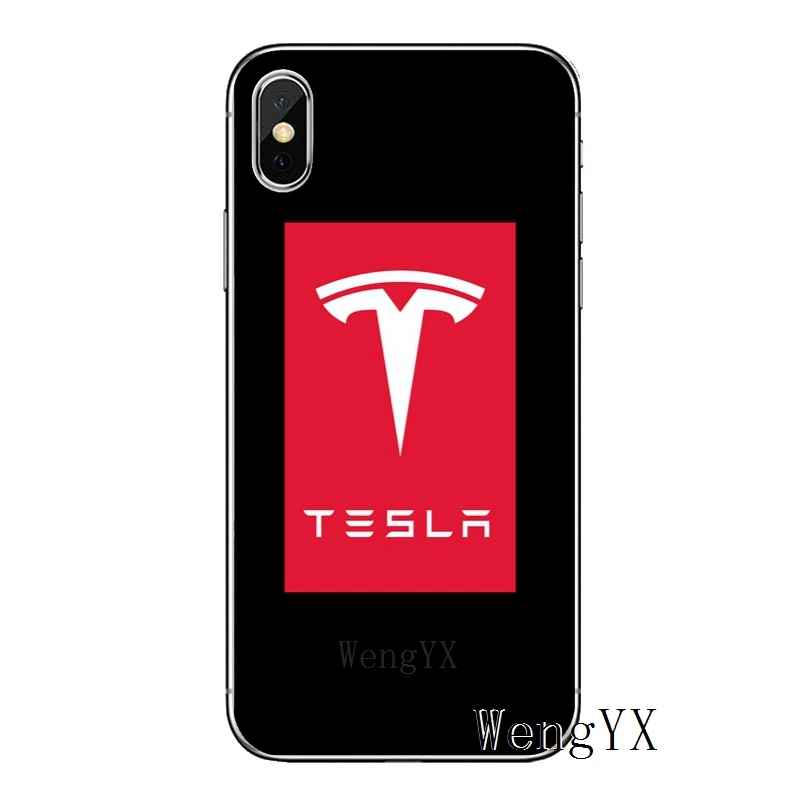 Супер Электрический автомобильный логотип Tesla для Apple iPhone 8 7 plus 6s 6 plus X XR XS Max SE 5s 5c 5 4s 4 TPU мягкий чехол для телефона - Цвет: tesla-car-logo-A-07