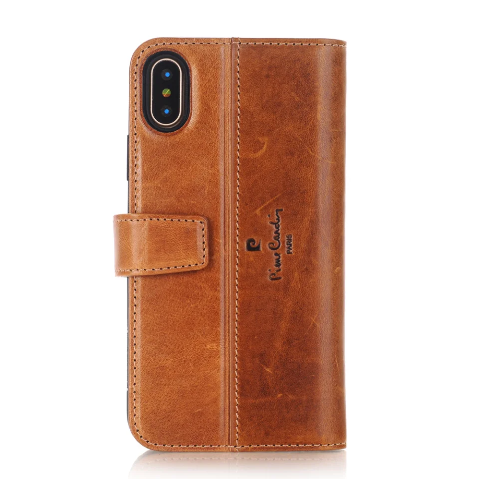Чехол Pierre Cardin из натуральной кожи для iPhone X, чехол-книжка с магнитной застежкой, чехол-подставка, кошелек, держатель для карт, чехол для iPhone X