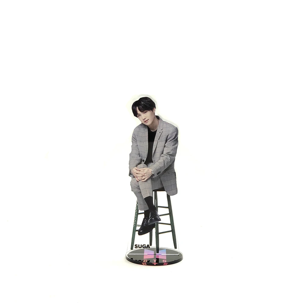SUGA Bangtan мальчики группы KPOP звезды группа фигурка на акриловой подставке модель двухсторонняя пластина Держатель торт Топпер идол - Цвет: SUGA