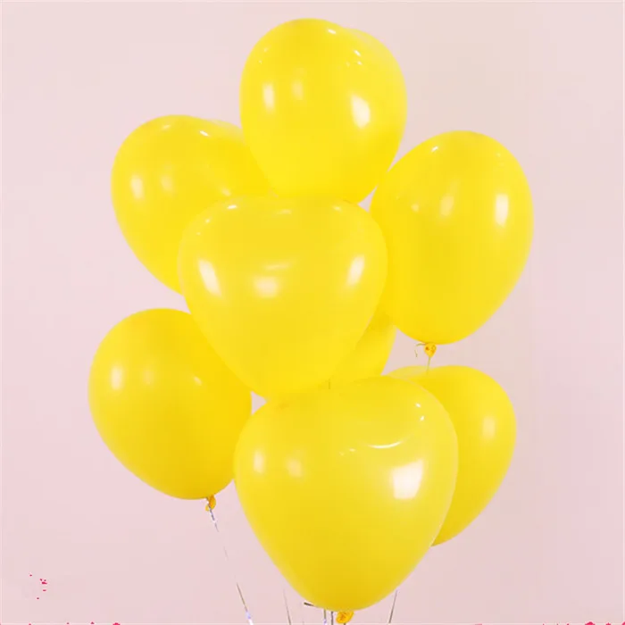 B9 Yellow Heart 5 шт. 10 дюймов 2,2 г воздушный шар в форме сердца, белый латексный шар, надувные воздушные шары, детские украшения для дня рождения, свадьбы - Цвет: B9 Yellow Heart