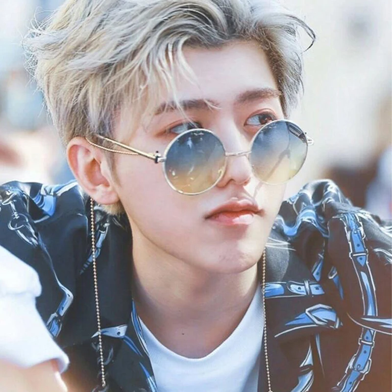 Солнцезащитные очки в ретро стиле металлические линзы круглые металлической