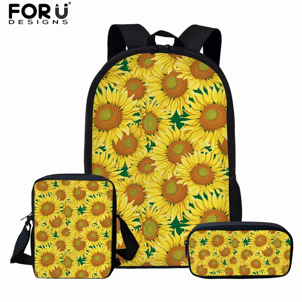 L5262CEK FORUDESIGNS/комплект школьных сумок с цветочным принтом и подсолнухом для девочек-подростков, школьный рюкзак для женщин, дорожные сумки на плечо, школьные сумки - Цвет: L5262CEK