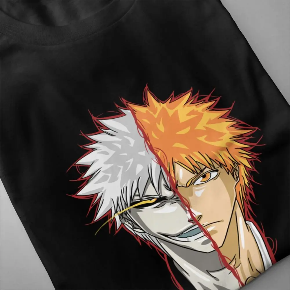 Футболка с отбеливателем по бокам Kurosaki Ichigo забавная Мужская популярная Летняя