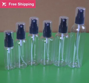 free shipping 30/50/60/75/100/120ml PET black small spray Atomizing bottle Liquid Cosmetic packaging Black Cap | Красота и здоровье