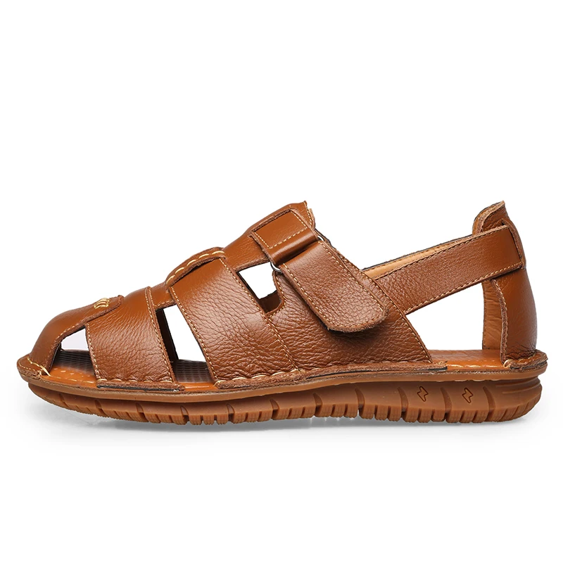 Мужские летние сандалии из воловьей кожи Повседневная Уличная обувь|Сандалии| |