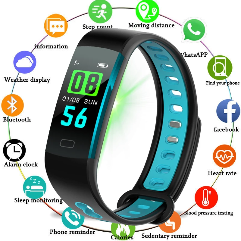 LIGE Новый Умный Браслет Шагомер Спорт браслет сердечного ритма крови Давление