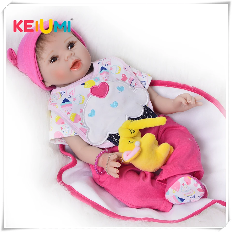 Мода 55 см Baby Reborn Bonecas 22 дюйма Мягкая силиконовая виниловая кукла для