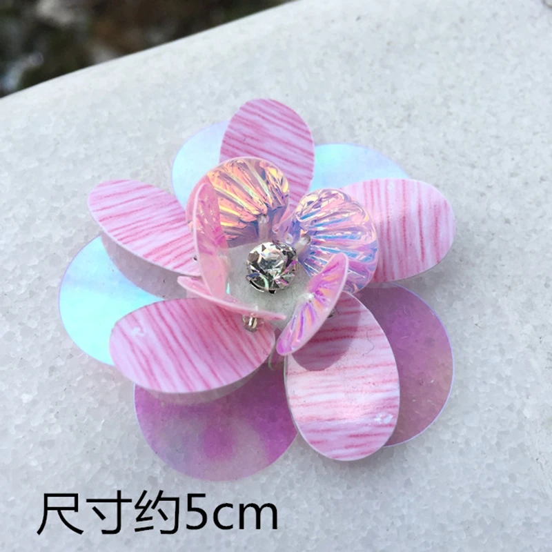 

Handmade 3D Sequined Patches Flowers Sew On Embroidered Patch For Clothing Sewing For Clothes Sew On Decor Bags Shoes Applique