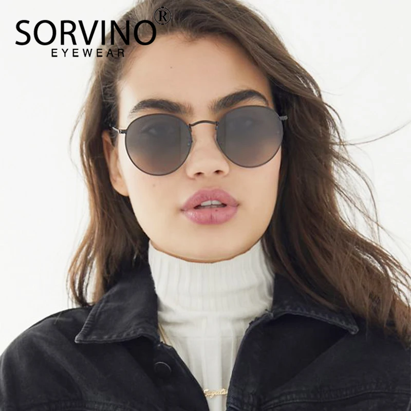 SORVINO обтягивающие круглые солнцезащитные очки в стиле стимпанк, Женские винтажные маленькие Роскошные брендовые дизайнерские маленькие овальные солнцезащитные очки SP209