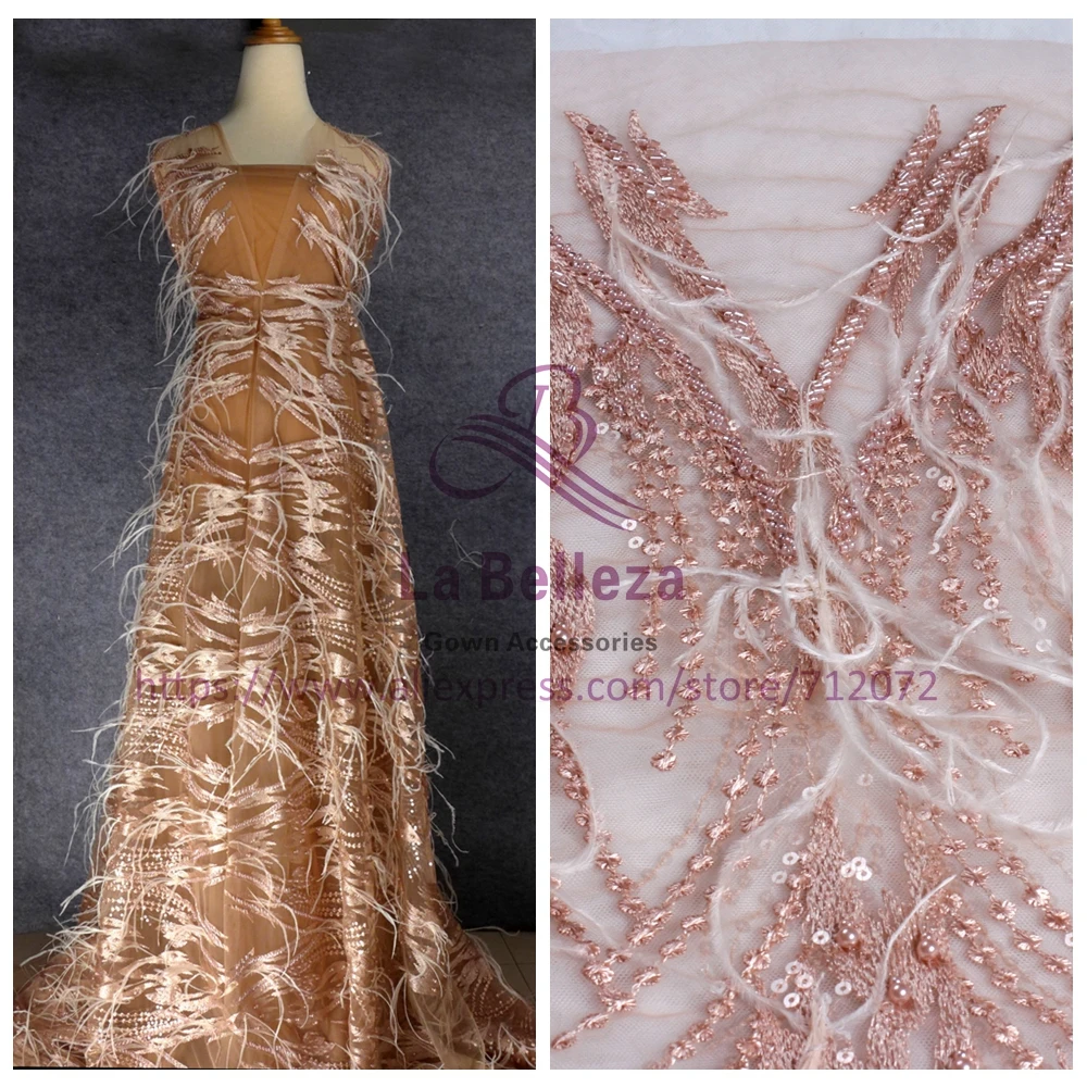 Женское кружевное платье Обнаженная розовая бежевая ткань 60 см ширина|evening dress lace
