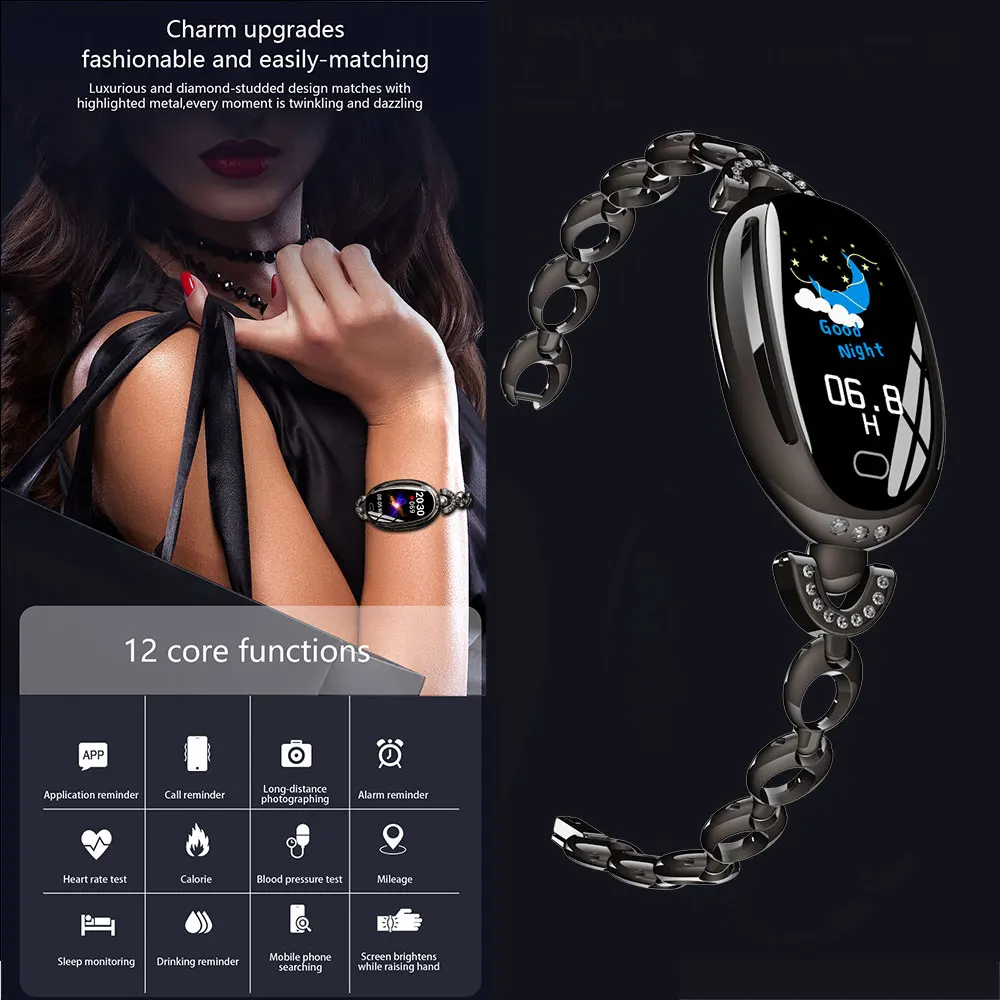 Умные часы dames новинка E68 умные женские Смарт Ip67 пульсометр кровяное давление