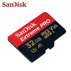 Оригинальная карта памяти SanDisk Extreme Pro Micro SD, 32 ГБ, A1, Стандартная карта памяти V30, скорость до 100 Мб, TF-карта с адаптером