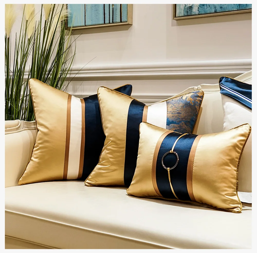 Avigers Luxury Patchwork Modern Cushion Covers with Tassels Throw Pillow Cases Home Decorative Pillowcases 45 x 45 50 x 50