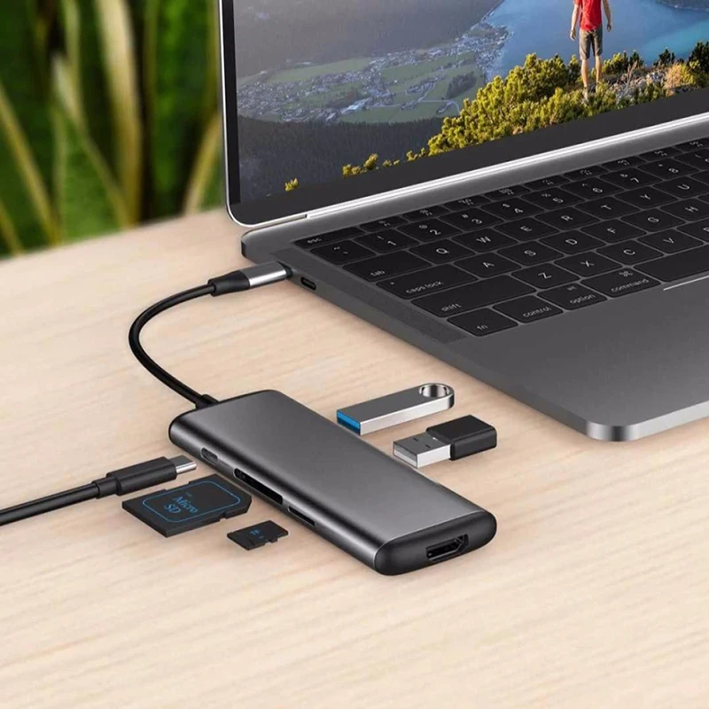 USB Type-C адаптер для зарядки Xiaomi новейший 6 в 1 Type C TF /SD /PD /2 USD 3 0/HDMI конвертер зарядное