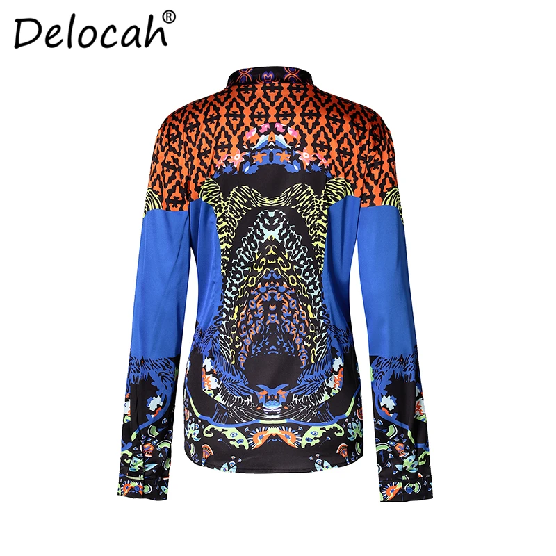 Блузка Delocah 3XL Женская с длинным рукавом Повседневная рубашка модный топ