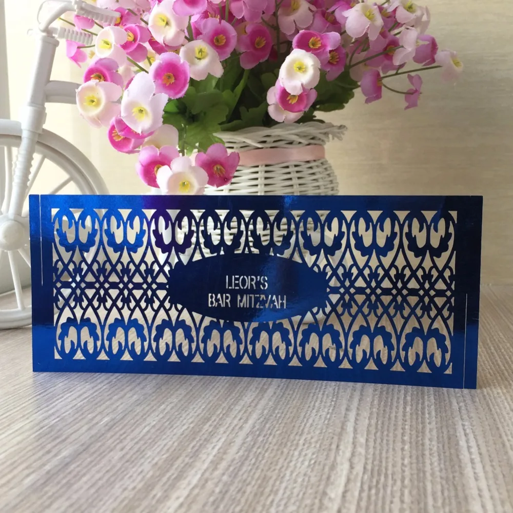 100 шт. Металлические Синие кольца для салфеток с лазерной резкой | Дом и сад