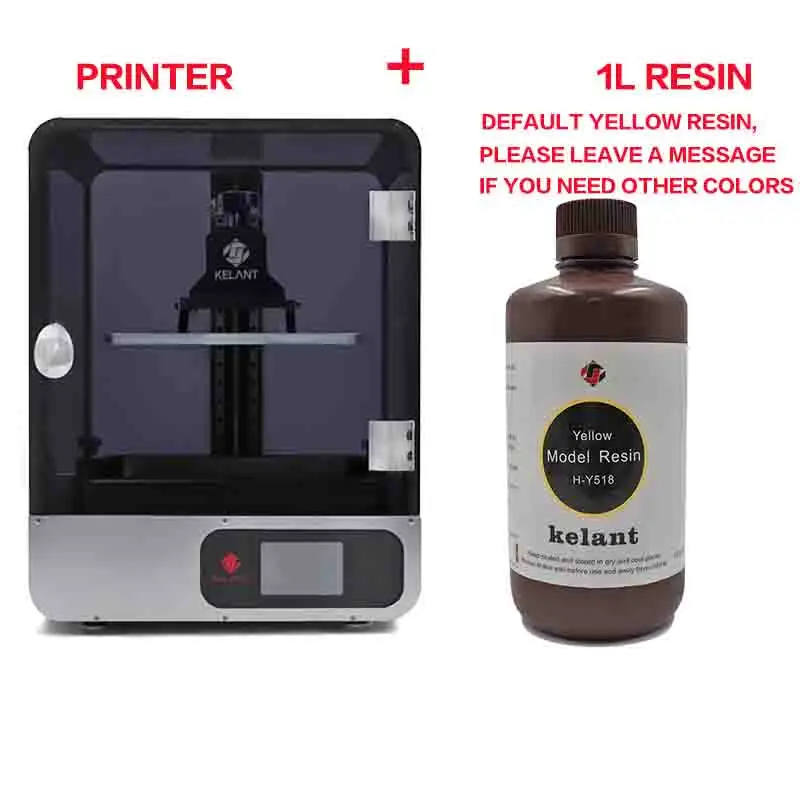 printer add 1L resin Kelant 8,9 дюймов 2 K 3d принтер Фотон УФ-смола SLA Light-Cure 192*120*160 мм Строительная область принтер 3д принтер - Цвет: printer add 1L resin