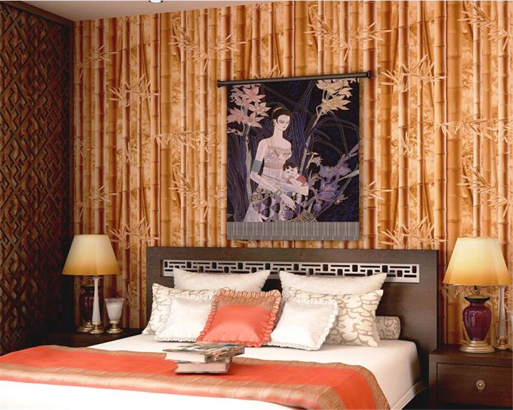 3d обои в простом стиле нетканый фон для телевизора зеленые бамбуковые трехмерные