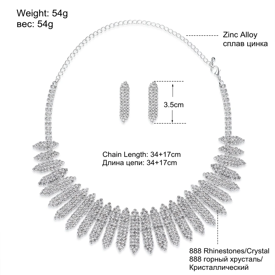 Mecresh Crystal Bridal Jewelry Set for Women Clear Rhinestone Geometric Bracelet Necklace Sets Wedding Accessories TL477+SL341-8 | Украшения