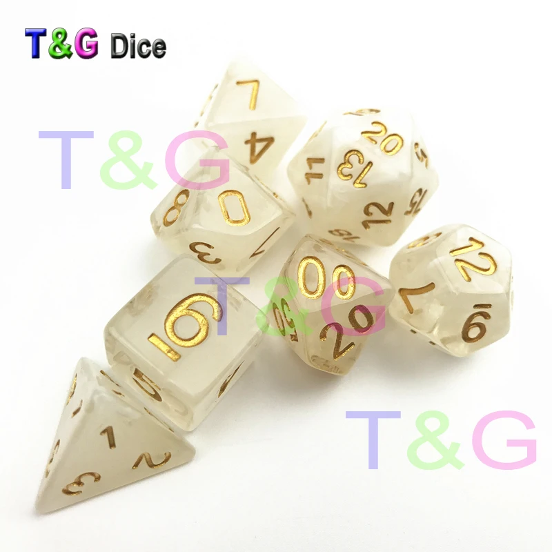 T& G крутые кости набор удивительный эффект туманности DND 7 шт d4-d20 с мешком из органзы как рождественский подарок