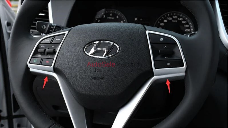 ABS аксессуары подходят для 2015 2016 HYUNDAI TUCSON TL хромированная панель рулевого колеса